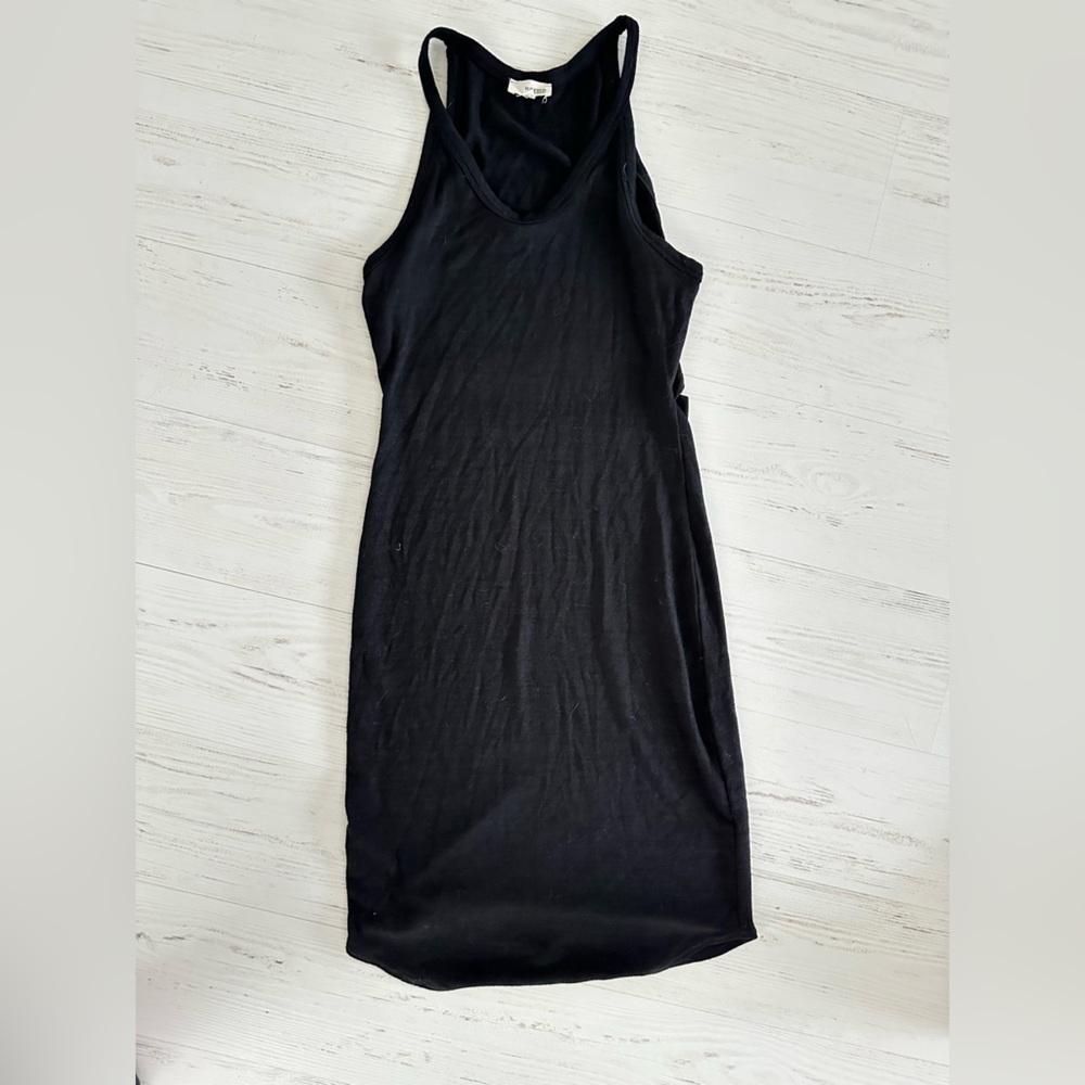 Aritzia Wilfred Black Stretchy Open Back Dress